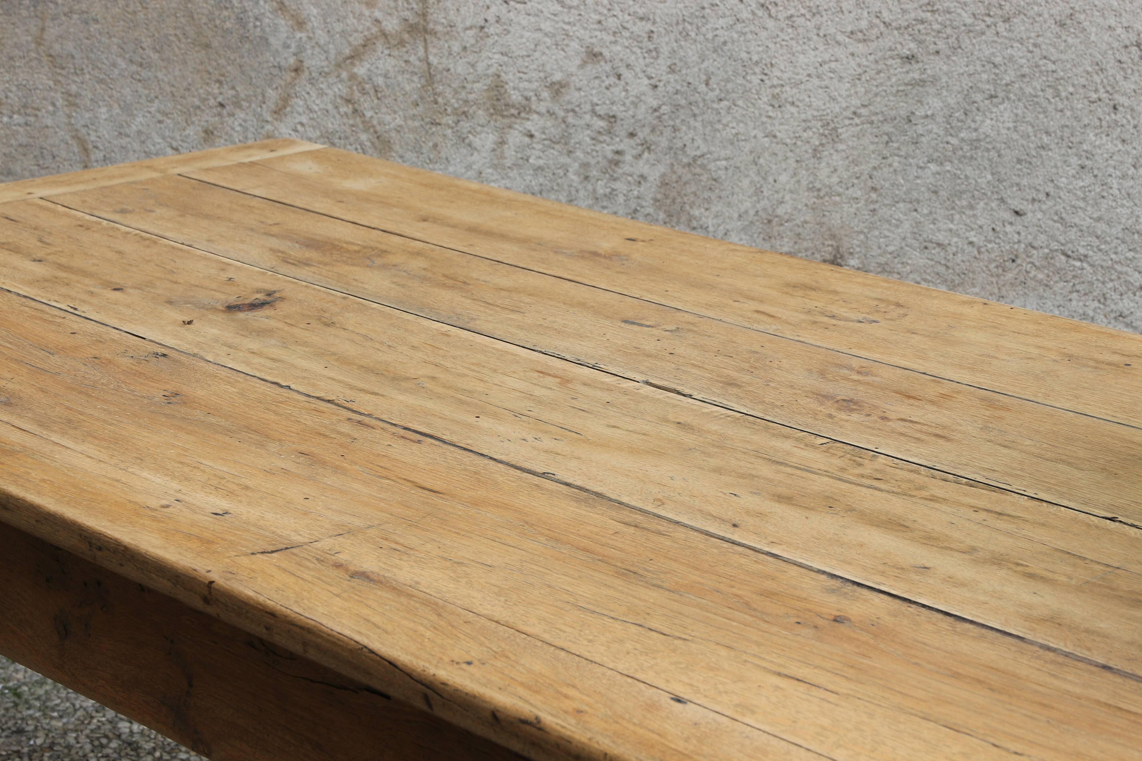 Antique solid oak farm table 180 cm long