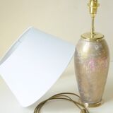 Antique Limoges porcelain table lamp, gold color, astrological sign decor