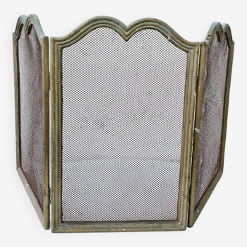 Old brass fire screen 75x38cm fireplace protection screen