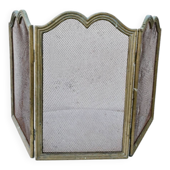 Old brass fire screen 75x38cm fireplace protection screen