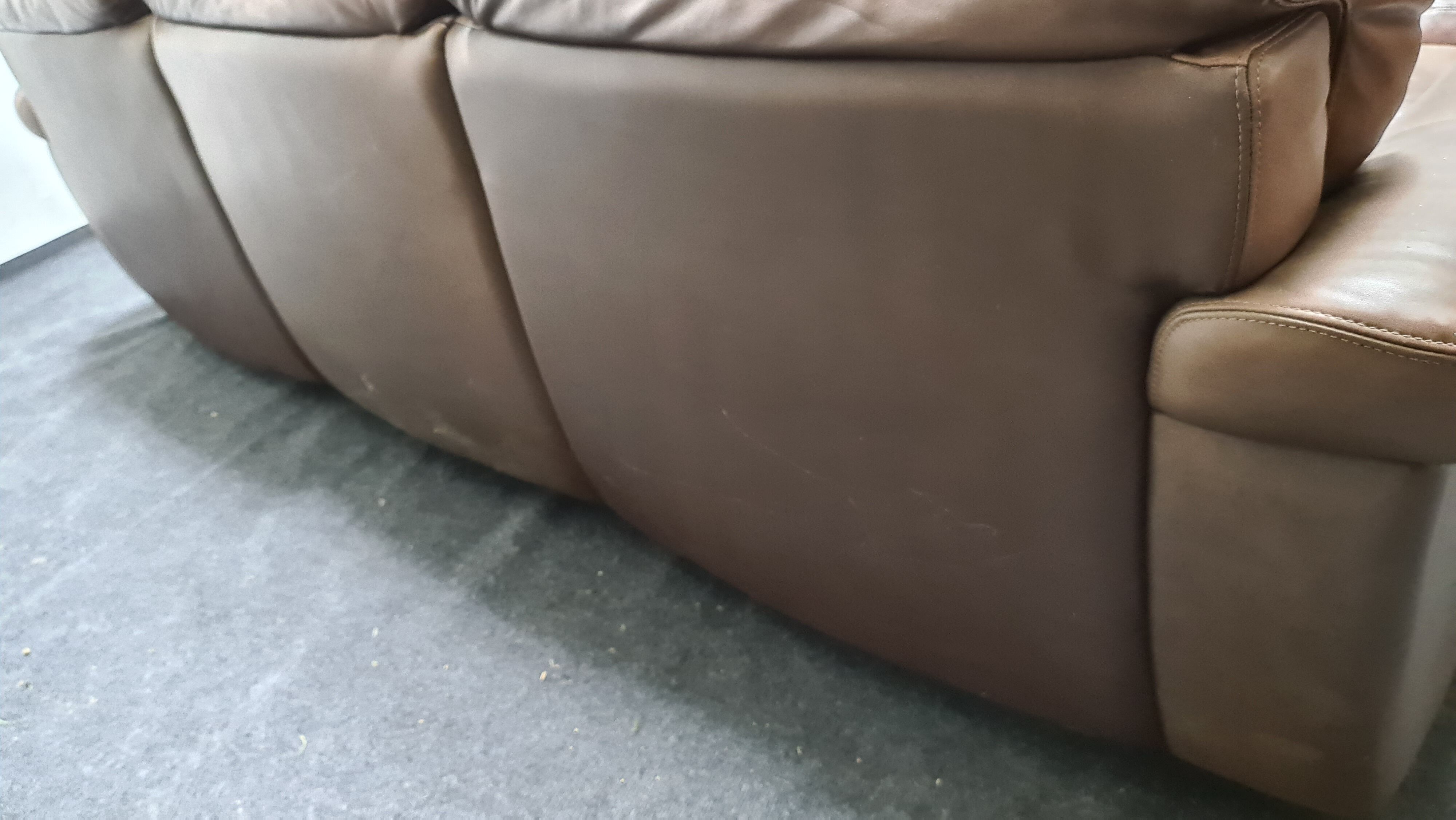 Canapé vintage en cuir brun par Rolf Benz