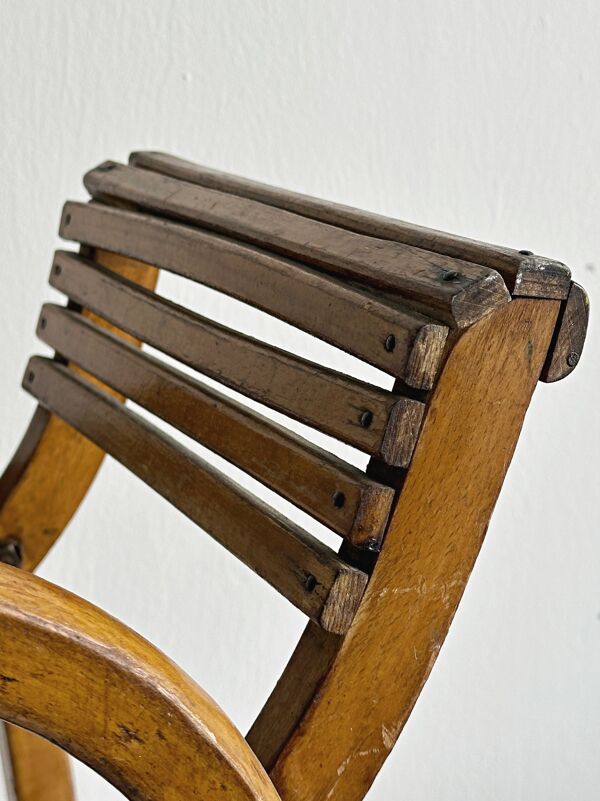 Chaise enfant ancienne en bois fait main