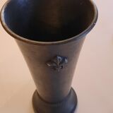 Tin fleur-de-lys vase