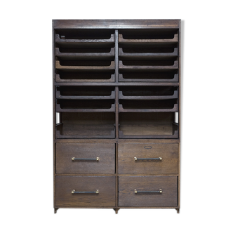 Armoire de mercerie vintage - 12 plateaux, 4 tiroirs