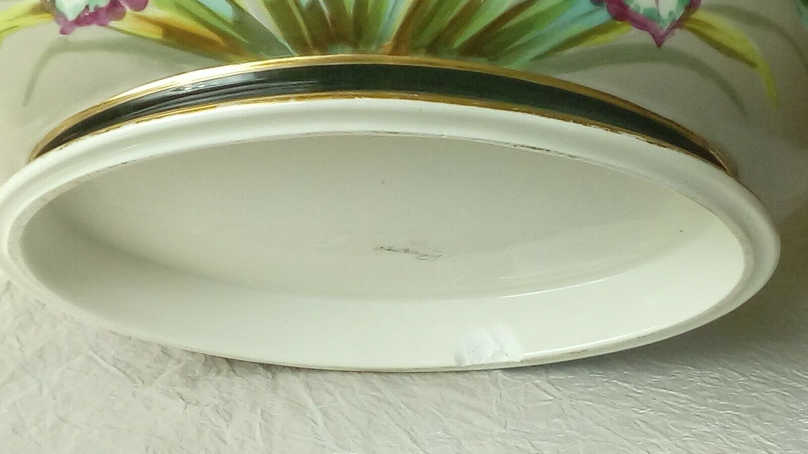 Porcelain gardener of paris period Napoleon III late 19 th floral decoration