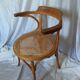 Fauteuil de bureau canné hêtre courbé