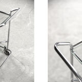 Vintage art dèco tubular steel chrome plated and glass bar cart, 1950s