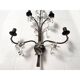 Contemporary rush and crystal flowers wall lamp