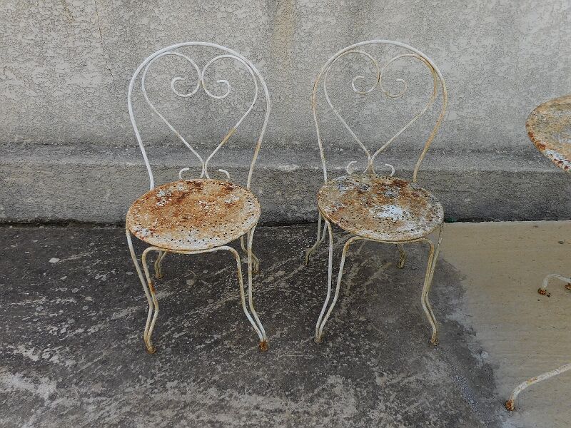Salon de jardin en métal table & 4 chaises