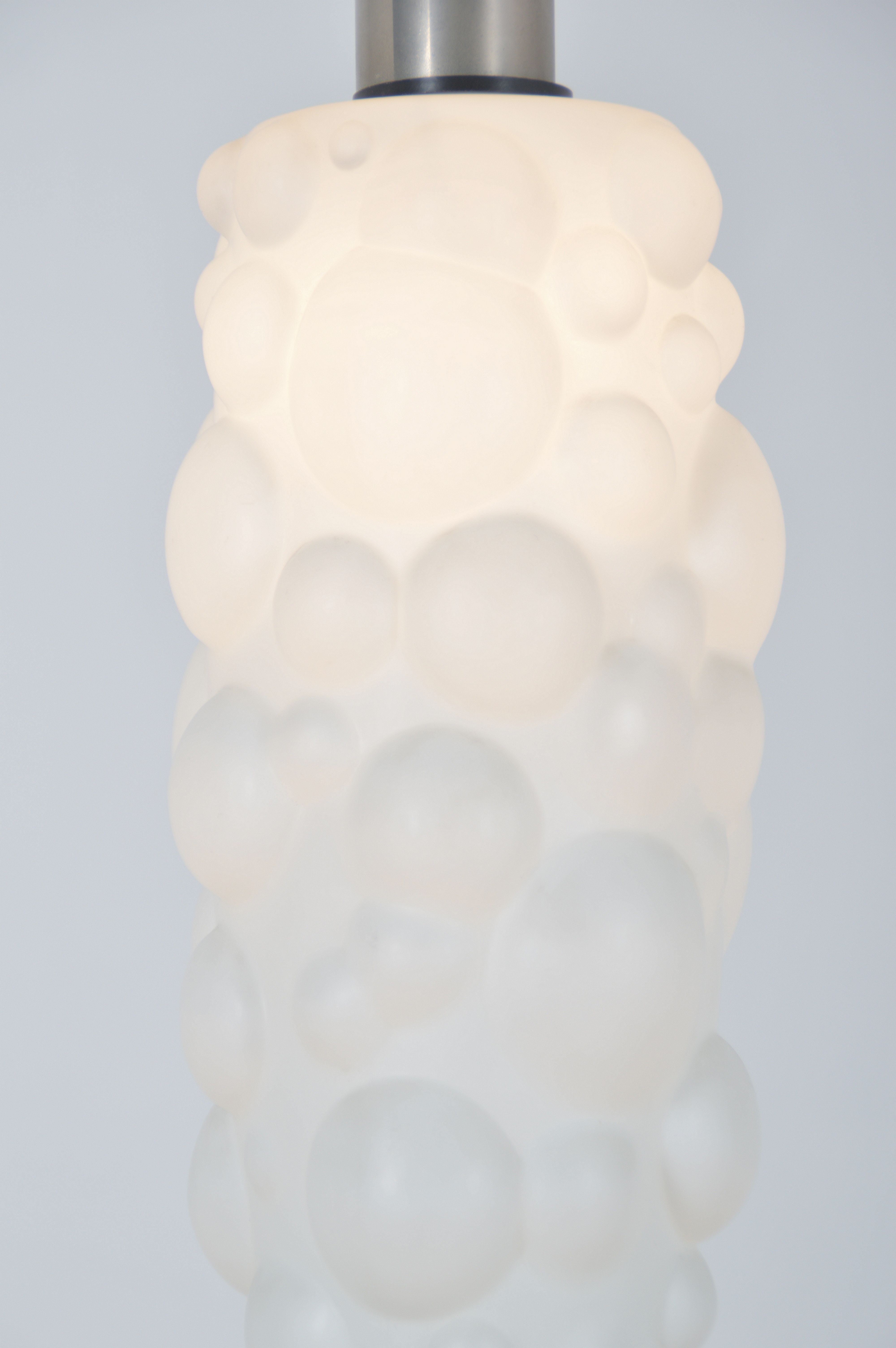Vintage hanging lamp in glass with organic shape, 1960s