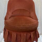 Pink velvet toad armchair