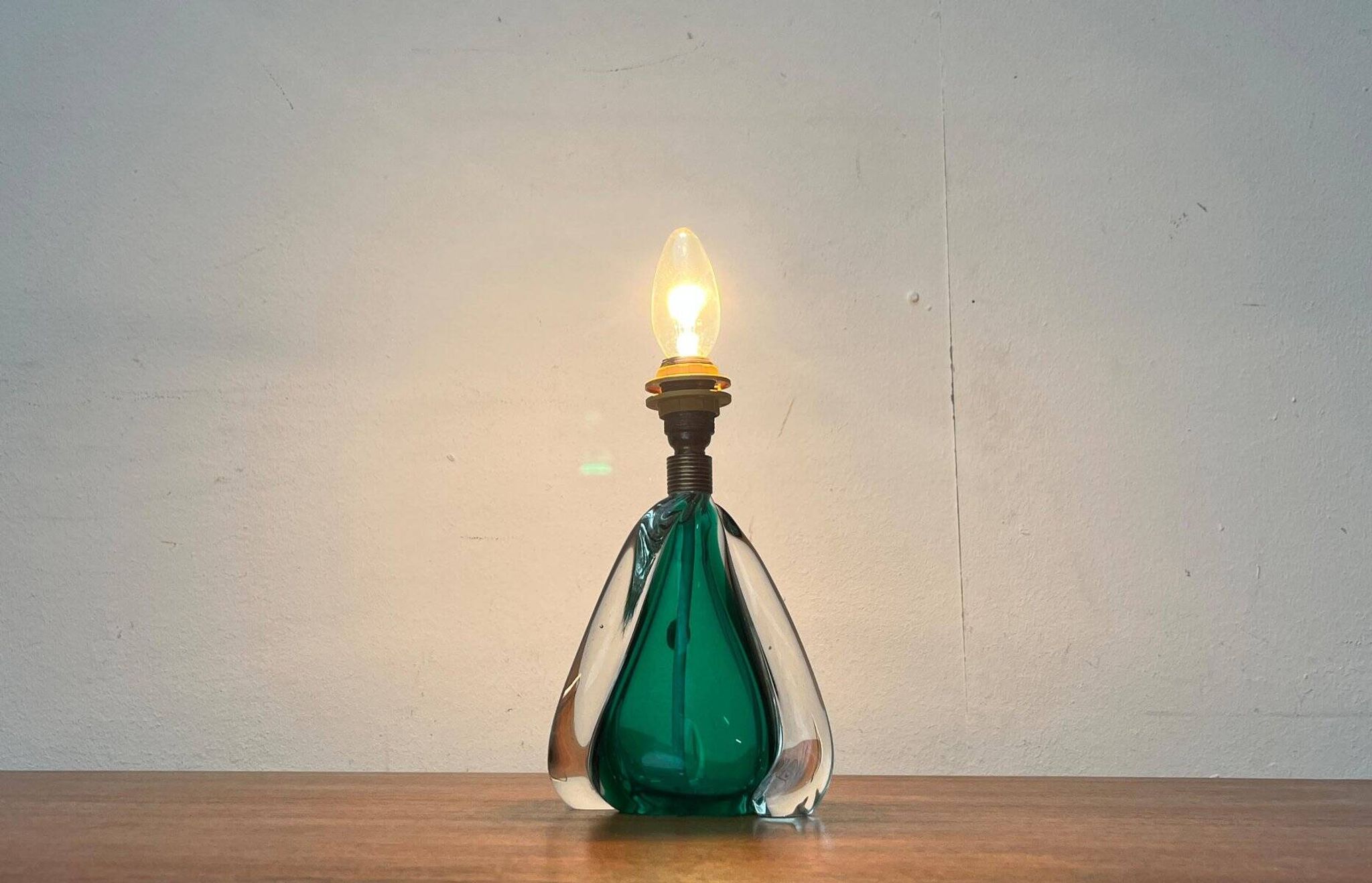 Mid-century Italian Murano glass table lamp from the 1950s.