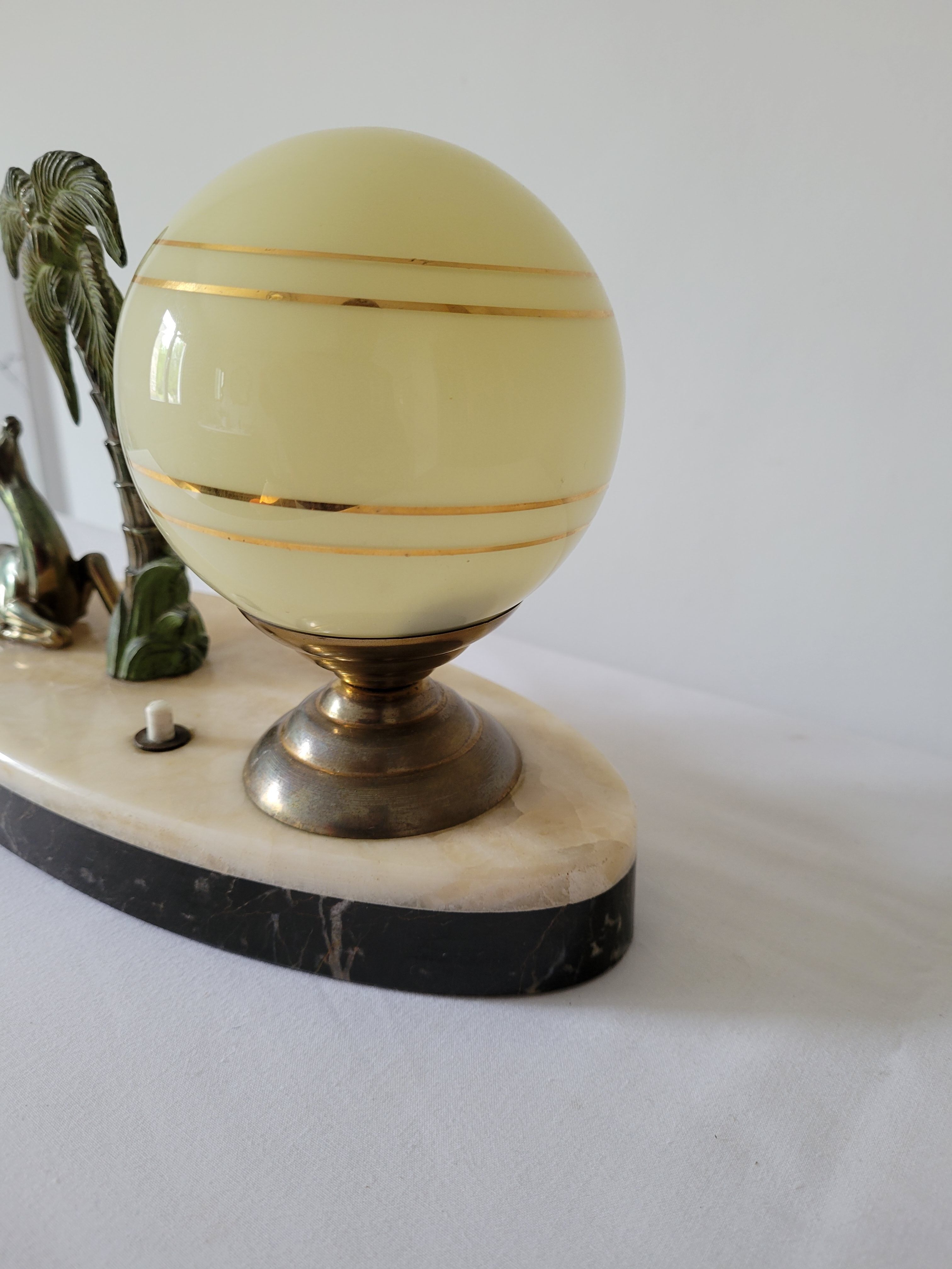 Marble night light lamp with antelope