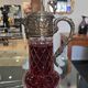 Important cut crystal wine carafe and solid silver 925/1000, Topázio house.