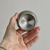 6 small stainless steel dessert bowls on stands