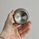 6 small stainless steel dessert bowls on stands