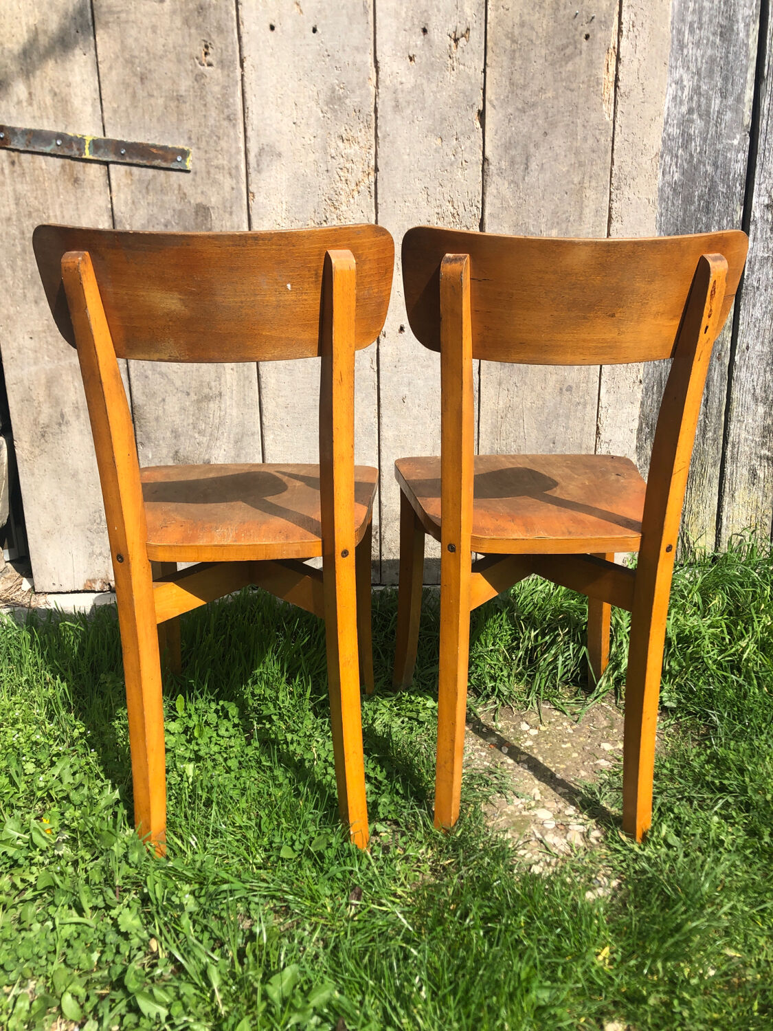 Paire de chaises bistrot style scandinave bois