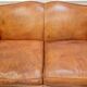 Vintage french leather sofa c1950