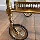 Brass rolling table with removable double trays from Maison Jansen.
