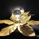 Golden wall leaf sconces