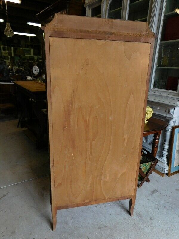 Asian decor rosewood marquetry showcase