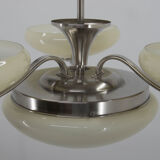 Art Deco Nickel-plating Chandelier, 1930s, Restored