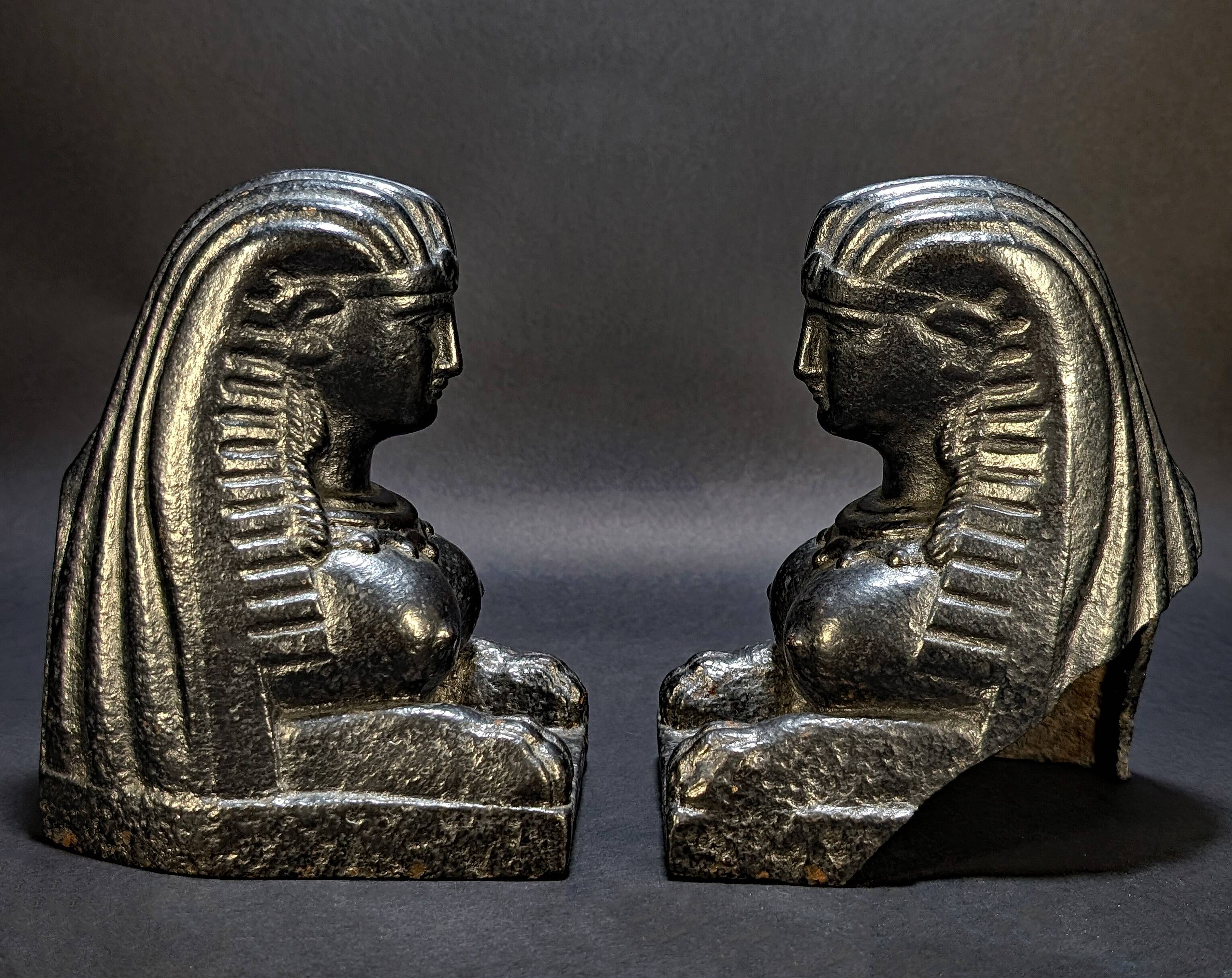 Ancient Orientalist Andirons – Assyrian Figures 18th Century
