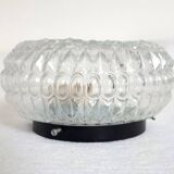 1970s Retro Vintage Ceiling Light / Wall Lamp with Flower Power Design, Cabochons