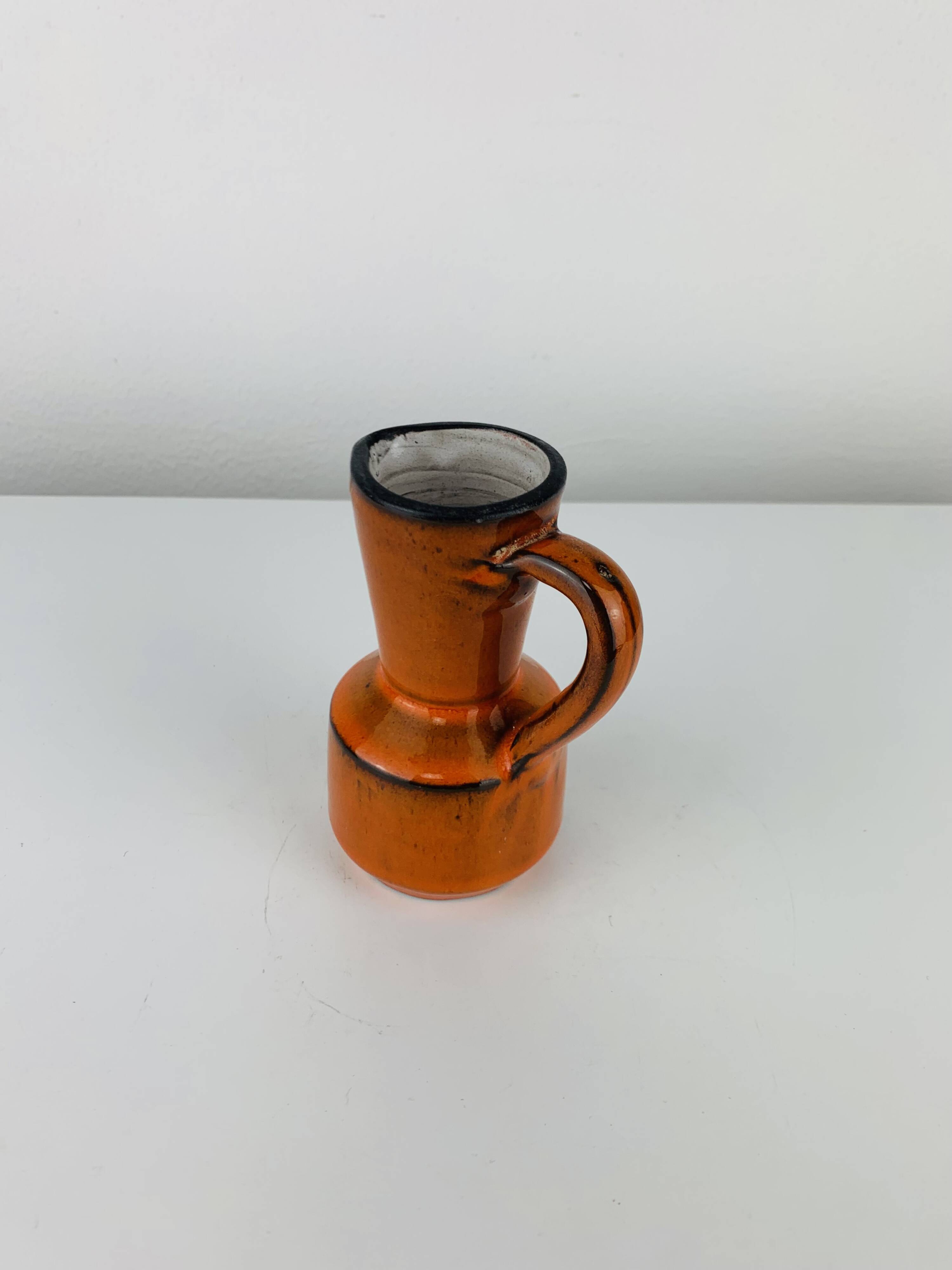 Vintage orange ceramic vase, 1970s