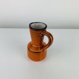 Vintage orange ceramic vase, 1970s