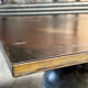 Patinated steel and zinc table