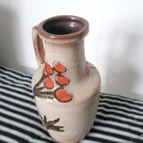 Vase en grès avec fleurs abstraites
