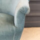 Sofa Napoleon III XIXth Blue fabric Mahogany feet