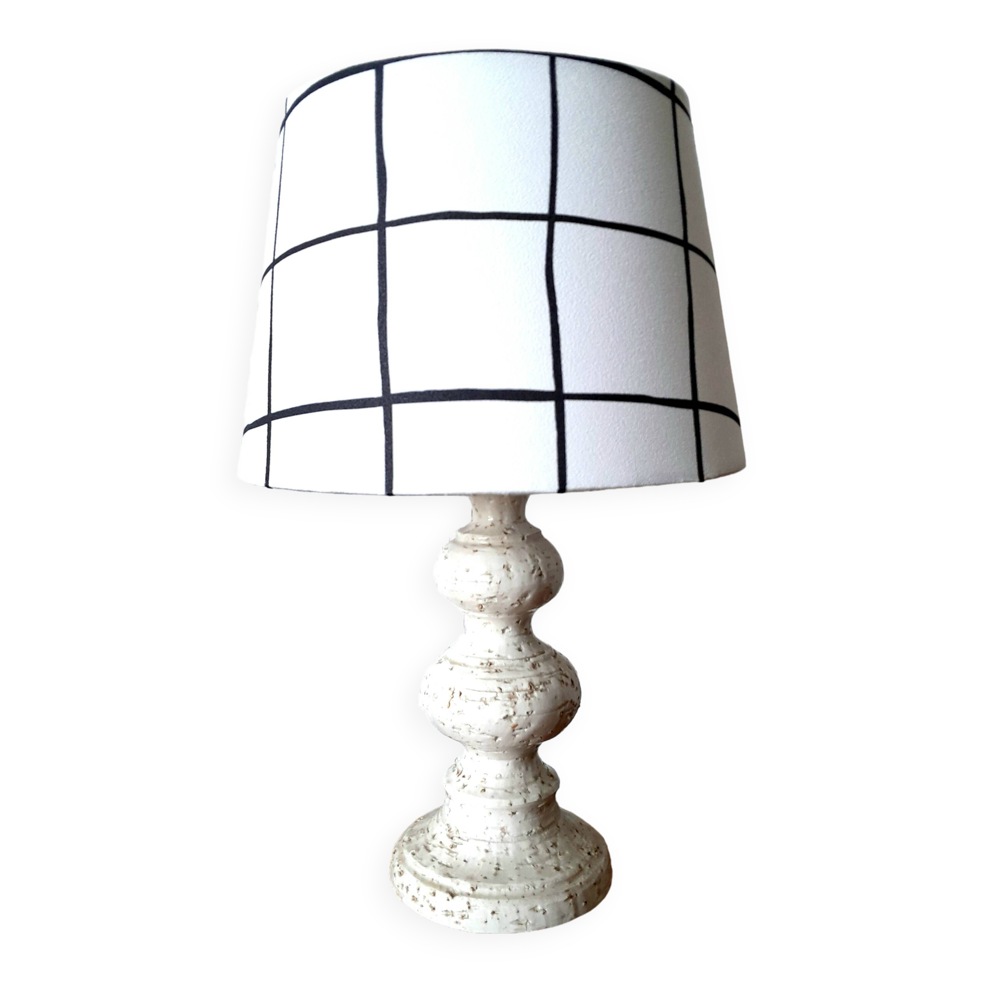Vintage ceramic lamp and custom lampshade