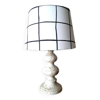 Vintage ceramic lamp and custom lampshade