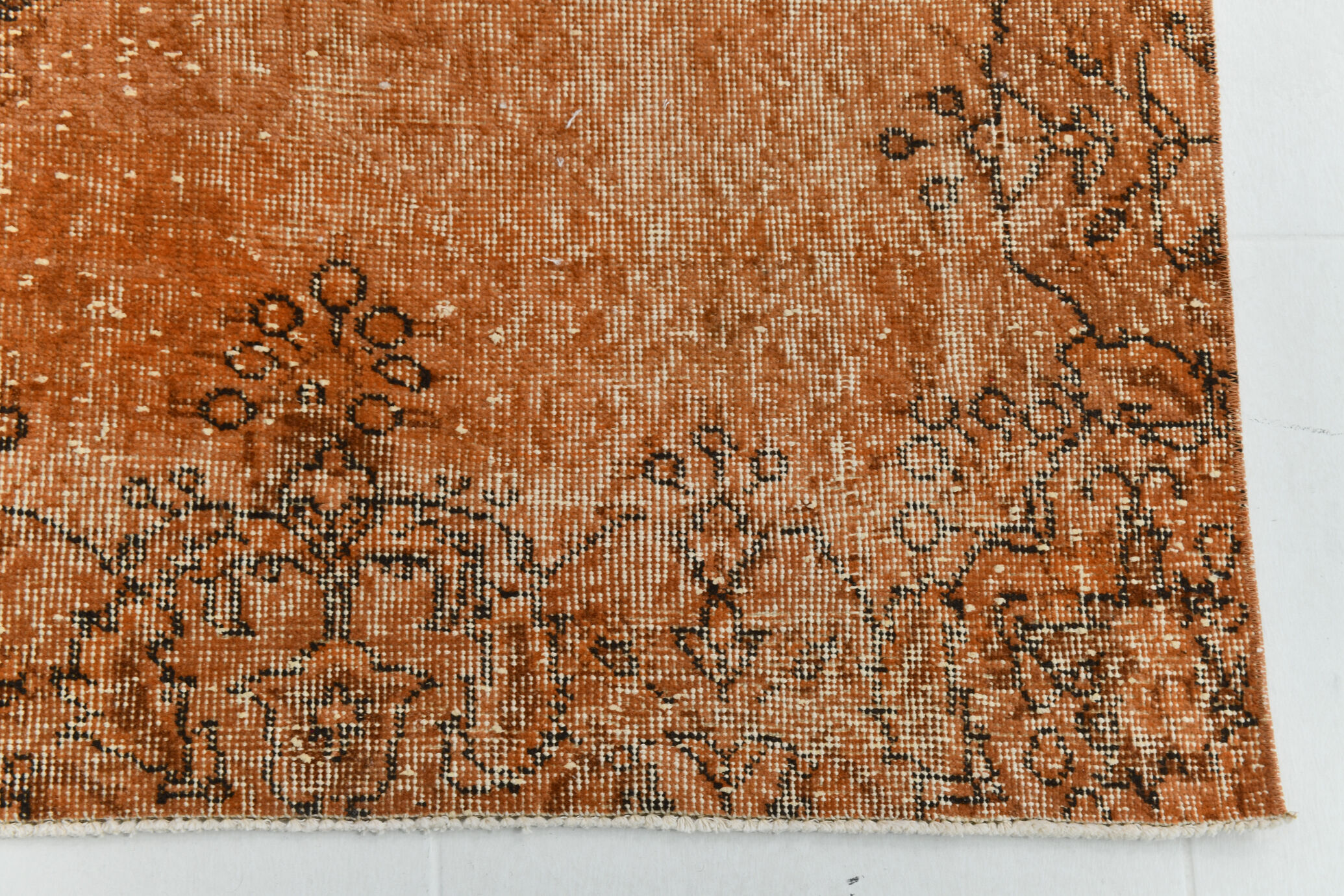 5x9 brunt orange classic turkish rug, 151x266cm