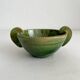 Antique green glazed ceramic bowl with handles, Tamegroute type