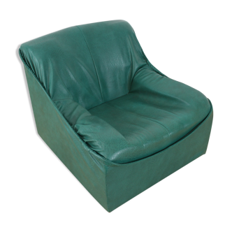 Armchair in green leatherette for children