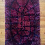 Mid-century Modern Bordeaux Red Rya Rug by Gull-Britt Johansson for NIAB, Sweden
