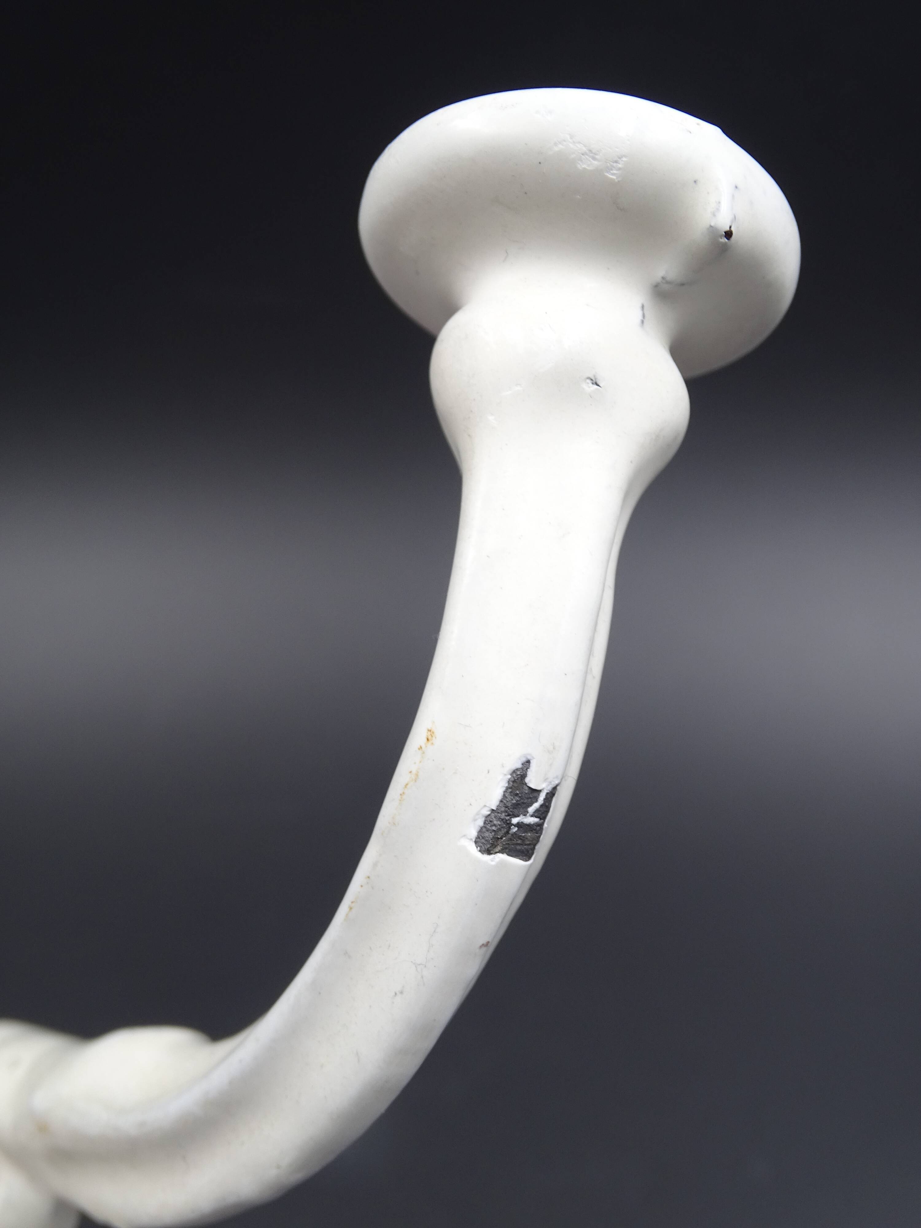 Old white enamelled metal patère