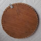 Old vintage braided rattan mirror