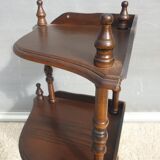 Wall-mounted corner display with 3 mahogany shelves