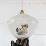 Vintage "kitten" chandelier in opaline