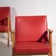 2 fauteuils rouges, vers 1960