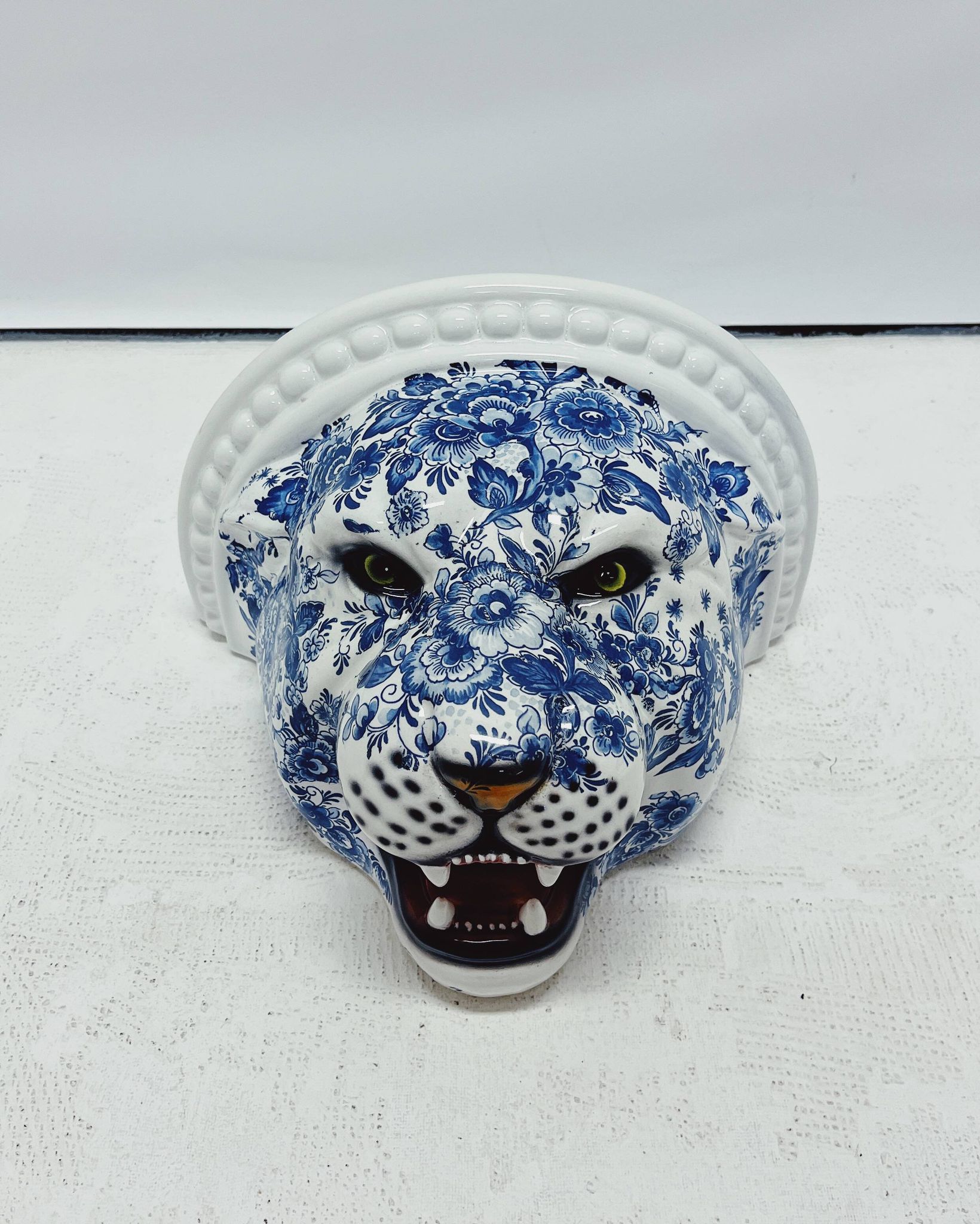 Étagère murale Panther en céramique bleu Delft