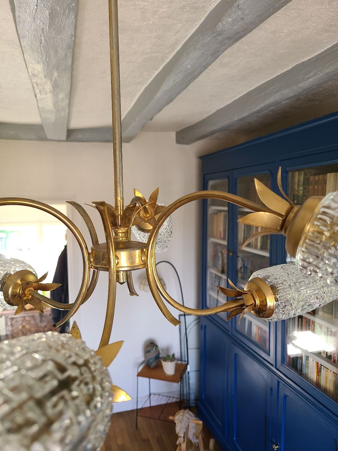 Lustre 1970 vintage feuille d'ananas