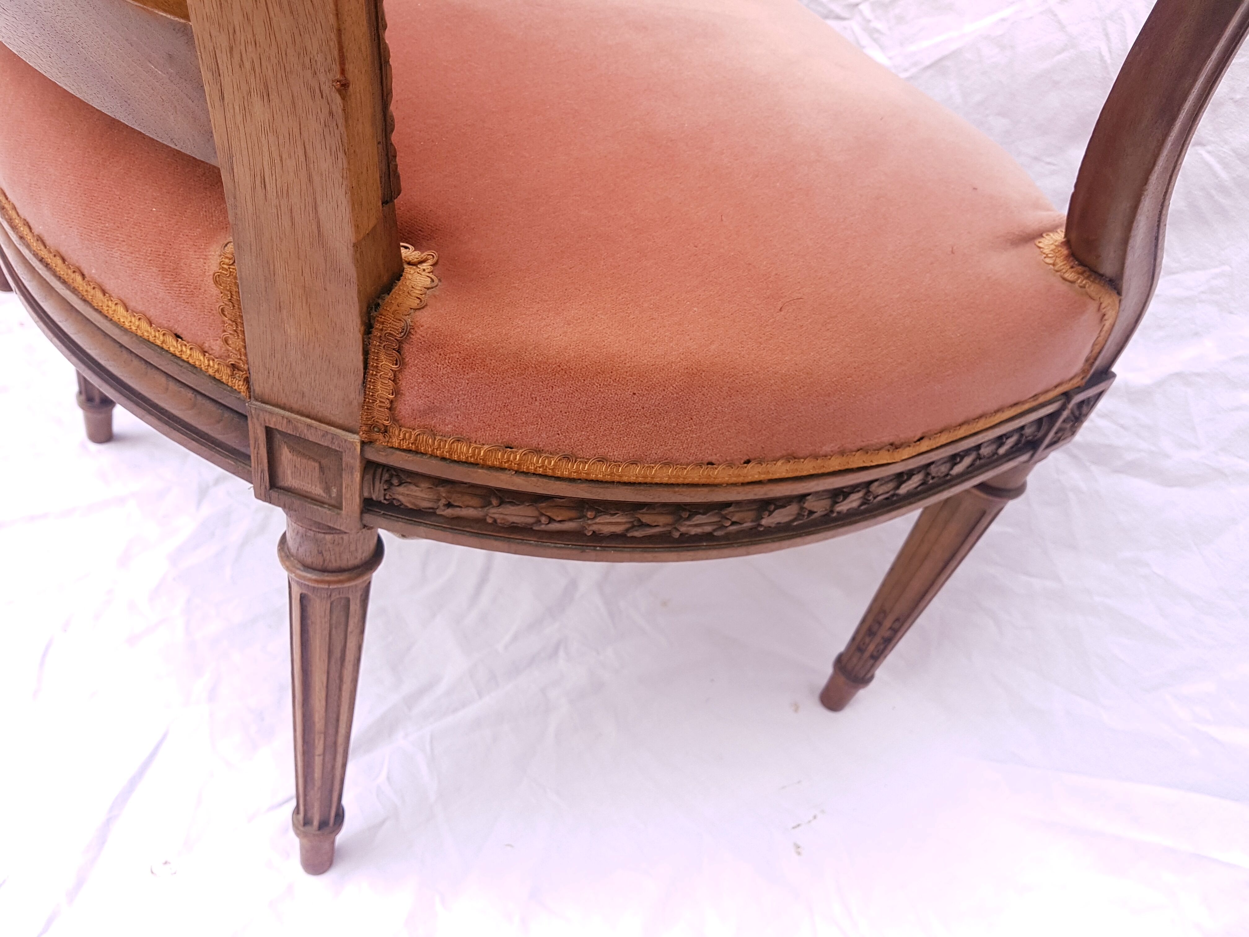 Pair of Louis XVI-style convertible armchairs