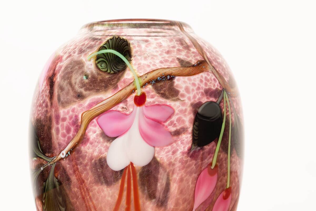 Art Nouveau style blown glass vase, Ed Aleksander/Orient & Flume.