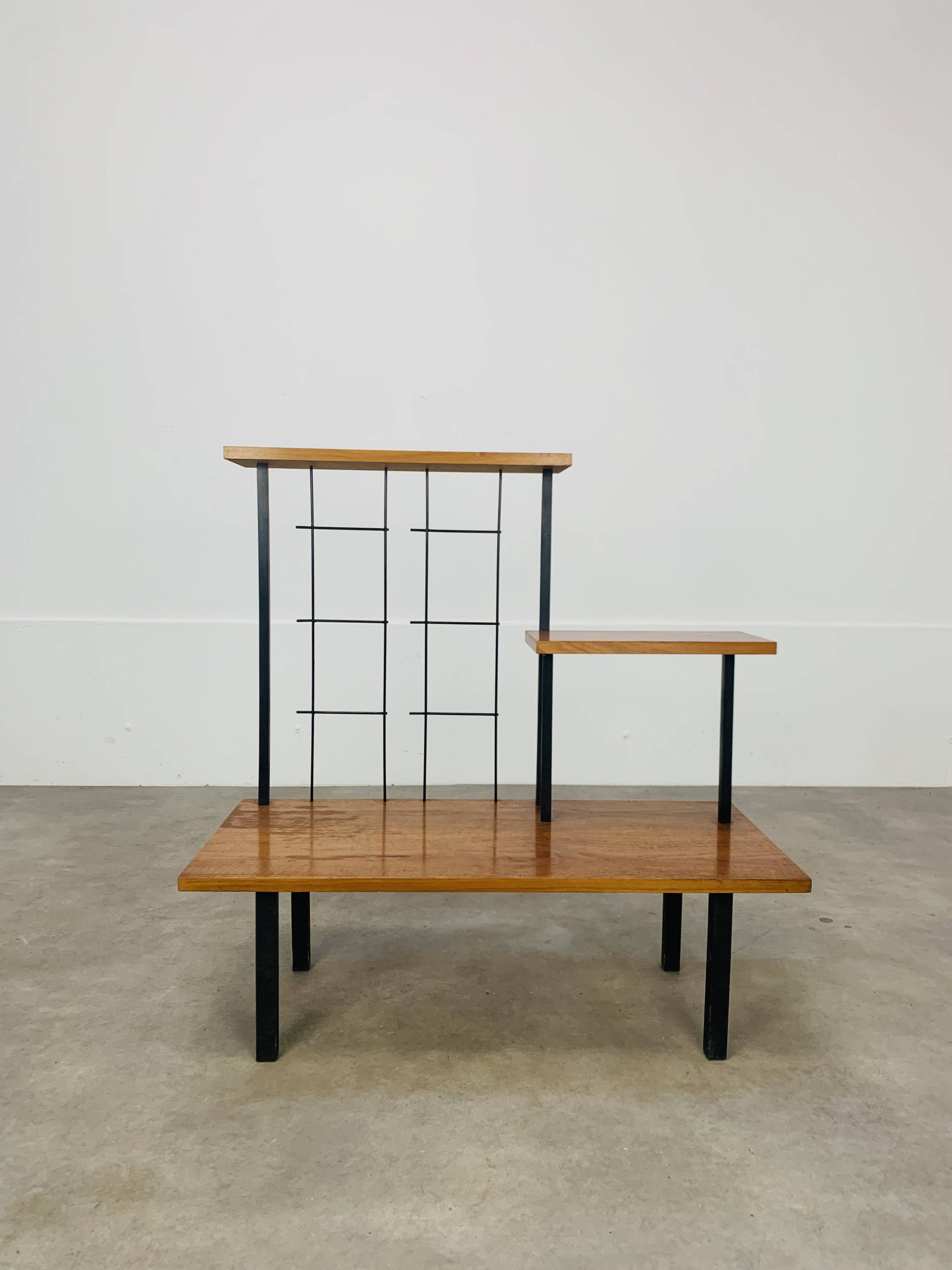 50s asymmetrical plant shelf, teak