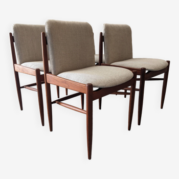 Série de 4 chaises danoises en teck des années 50/60